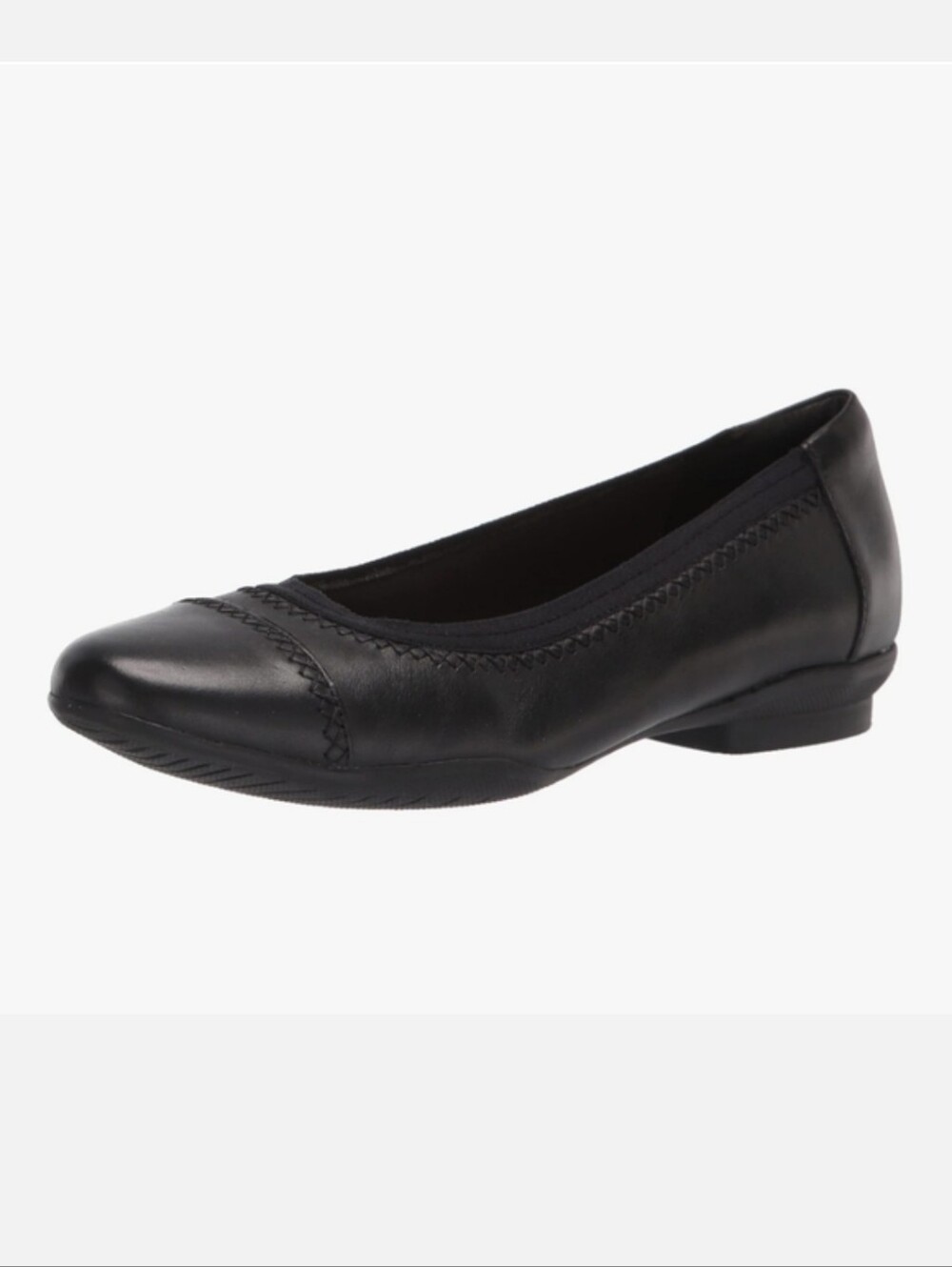 New Clarks Classic Black Women's Leather Ballet Flat Shoes Size 12 Narrow